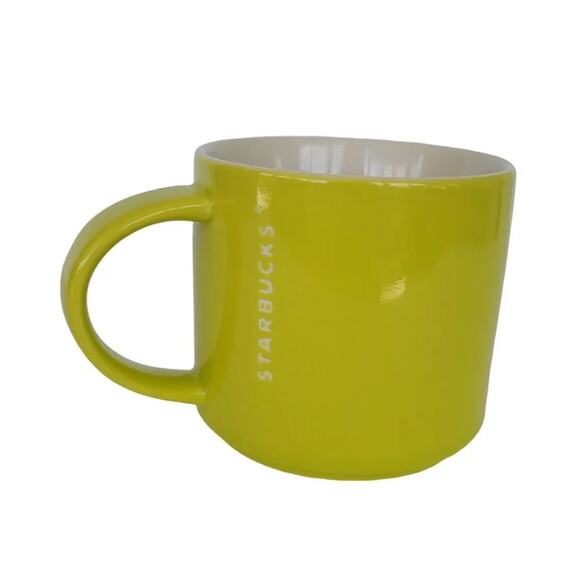 Starbucks Coffee Tea Mug Lime Green Glossy Ceramic Cup 2012 14 oz - Picture 2 of 9